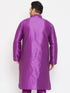 Vastramay Men's Plus Size Purple Silk Blend Kurta